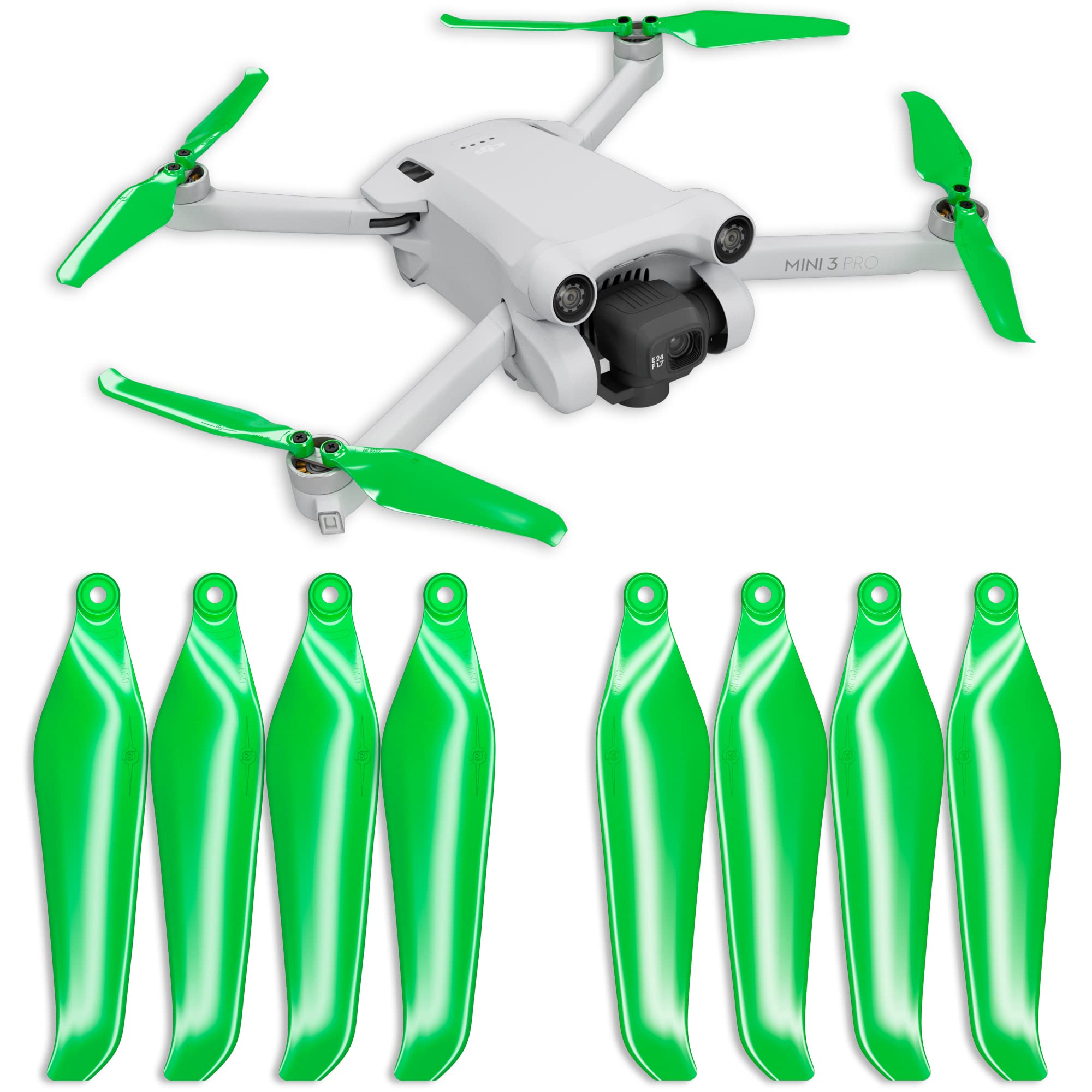 Master Airscrew Stealth Propellers for DJI Mini 3 Pro & Mini 4 Pro - Green, 4 propellers in Set