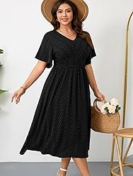 RWJ Women's Plus Size Maxi Dress Flutter Casual V