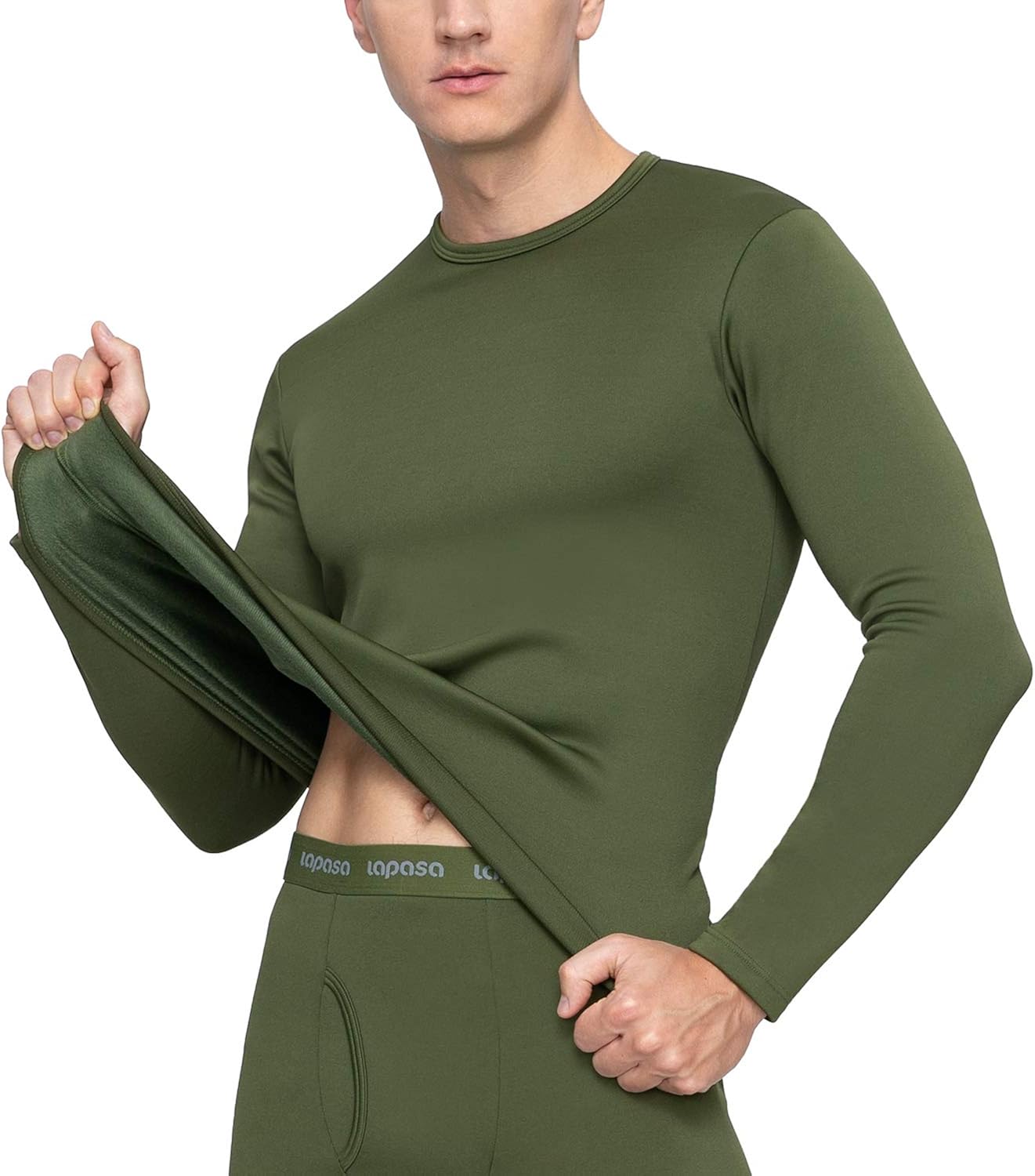 LAPASA Men's Heavyweight Thermal Underwear Top Fleece Lined Base Layer Long Sleeve Shirt M26 at  Men’s Clothing store