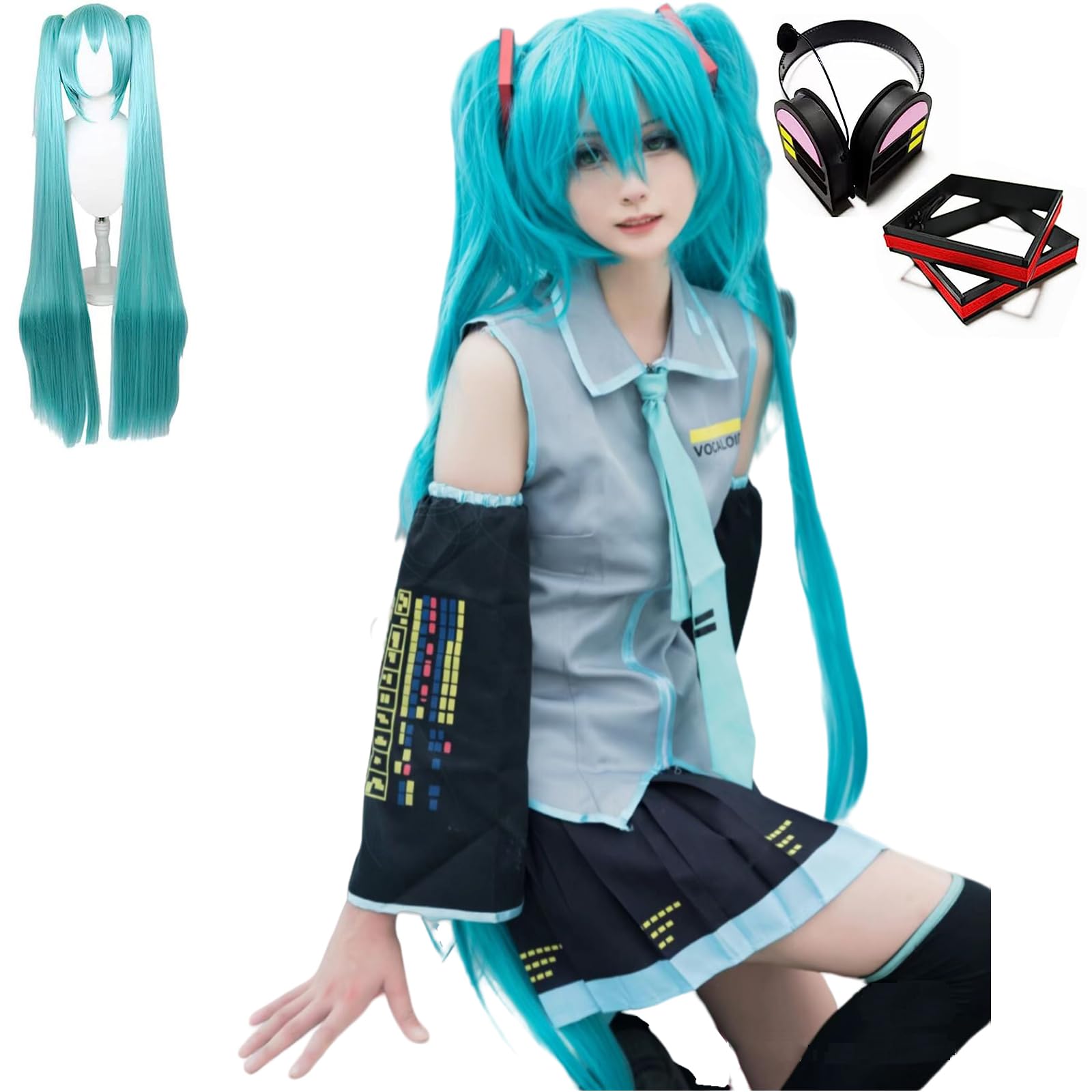 初音ミク エナメル フルセット ウィッグ付き 衣装即納フルセット 初音ミク エナメル フルセット ウィッグ付き 衣装即納フルセット