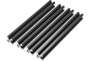 FEYRINX 4PCS 2020 V Type Aluminum Profile 400mm European Standard Linear Rail Anodized Black Extrusion Frame for 3D Printer
