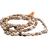 Tulsi Japa Mala 108 Beads 7mm – Hindu Prayer Beads, Tibetan Buddhist Rosary, Tassel Mala Necklace, Holy and Blessed Energized Tulsi Wood Basil Jap for Meditation & Spirituality