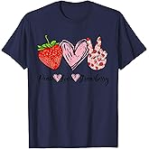 Peace Love Strawberry Farmer Strawberries Lover Berry Fruits T-Shirt
