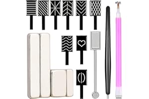 YECIRALA 16 Pieces Cat Eye Nail Magnet Tool Set For Nails, Cat Eye Nail Polish Magnet Wand Magnetic Nail Pen Dual Ended Cat Eye Magnet Wand Stick For DIY Gel Polish Gradient Nail Art Designs Magnets