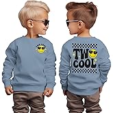 IZYJOY Two Cool Birthday Sweatshirts 2nd Birthday Boy Outfit Toddler Baby Second Bday 2 Year Old Long Sleeve Pullover Shirt