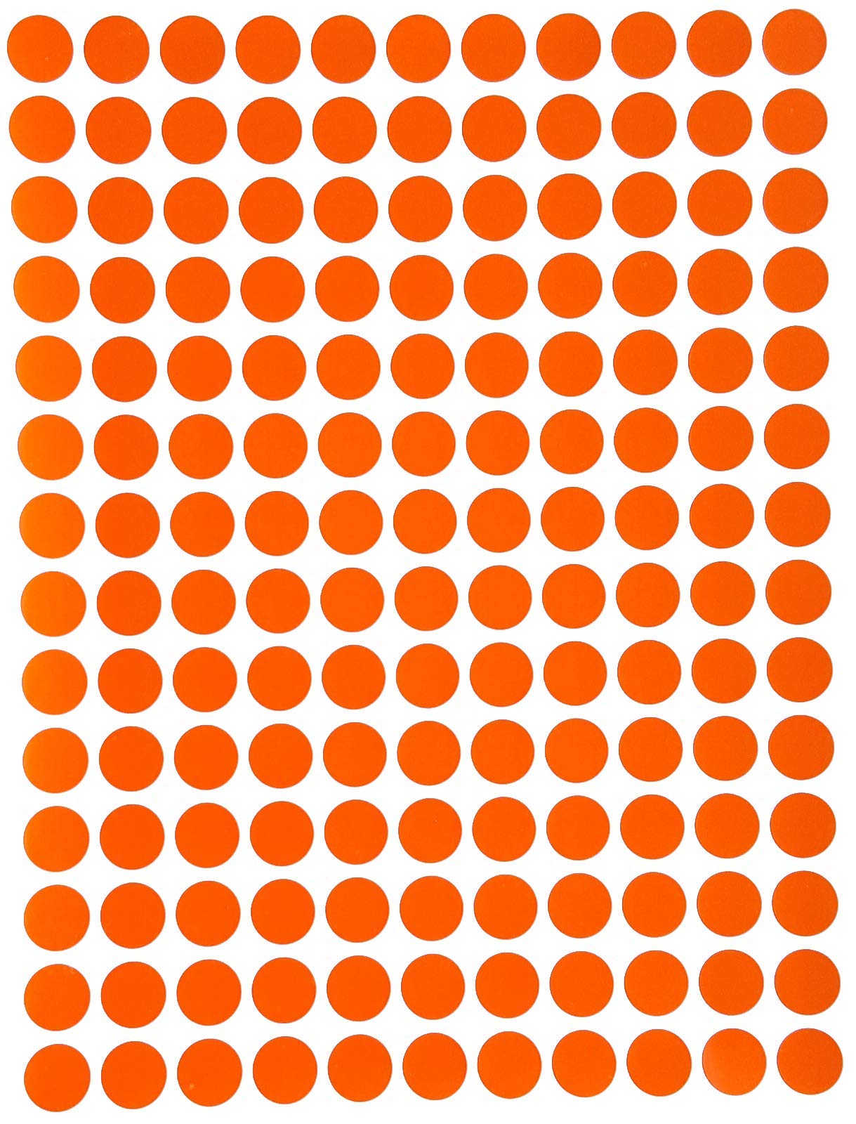 Orange Color-Coding Labels Round 10mm (1cm) Small Dot Stickers Sheets - 2100 Pack by Royal Green