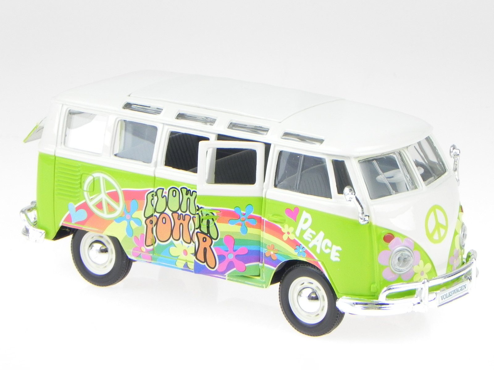 Maisto VW T1 Samba Bus grün Dekor Hippie Modellauto 532301 1:24