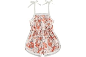 WZTYYDS Toddler Baby Girl Summer Clothes Floral Romper Tie-Up Strap Halter Jumpsuit Infant Summer Sling Playsuit 6M-3T