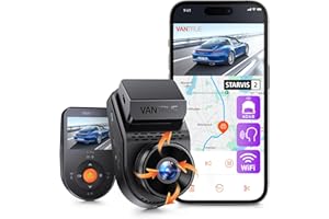 AI Dash Cam, 2.7K Dash Cam Front, Vantrue S1 Pro Mini WiFi Dash Camera for Cars, App Control, Built-in GPS, G-Sensor, Loop Re