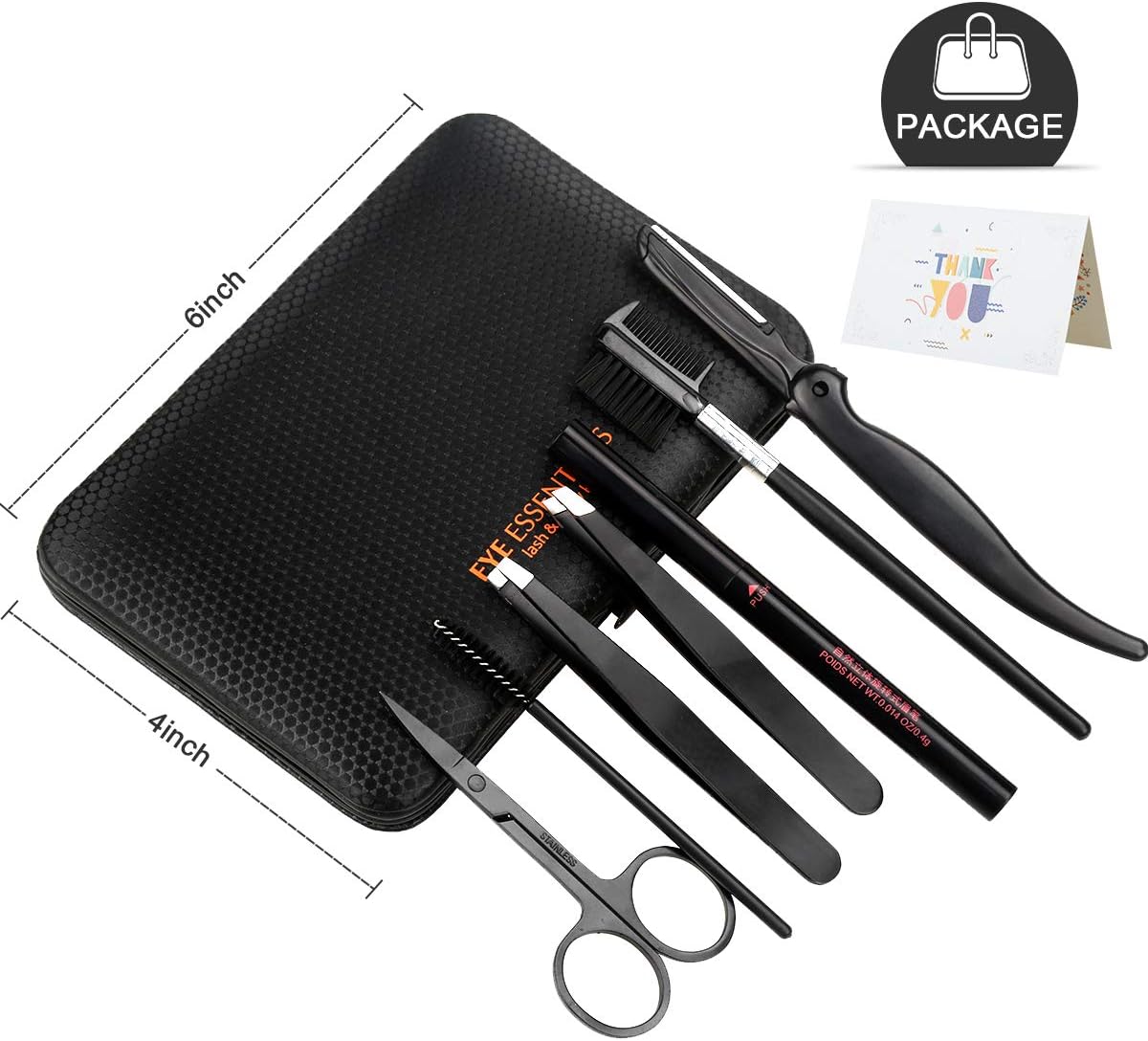 SENXILLER Eyebrow Kit Razor Pencil Brush Stencil Scissors Tweezers Grooming Kit with Mirror for Men and Women (Dark Brown Eyebrow Pencil): Home Improvement