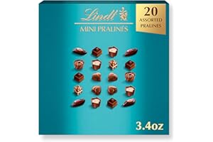Lindt Mini Pralines, Assorted Chocolate Candy Pralines with Premium Filling, 3.4 oz Box