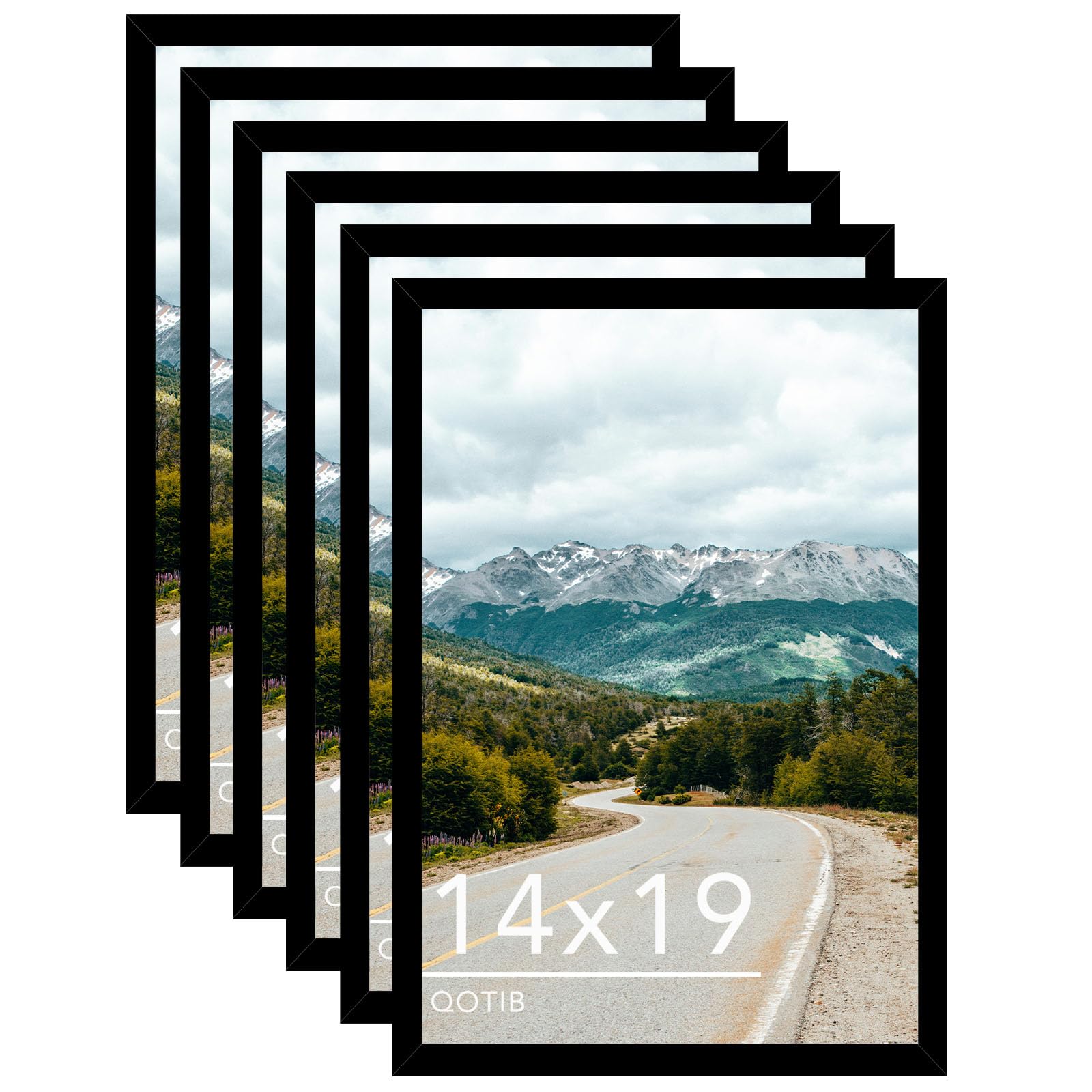 QOTIB Wood 14x19 Picture Frame Black for Wall