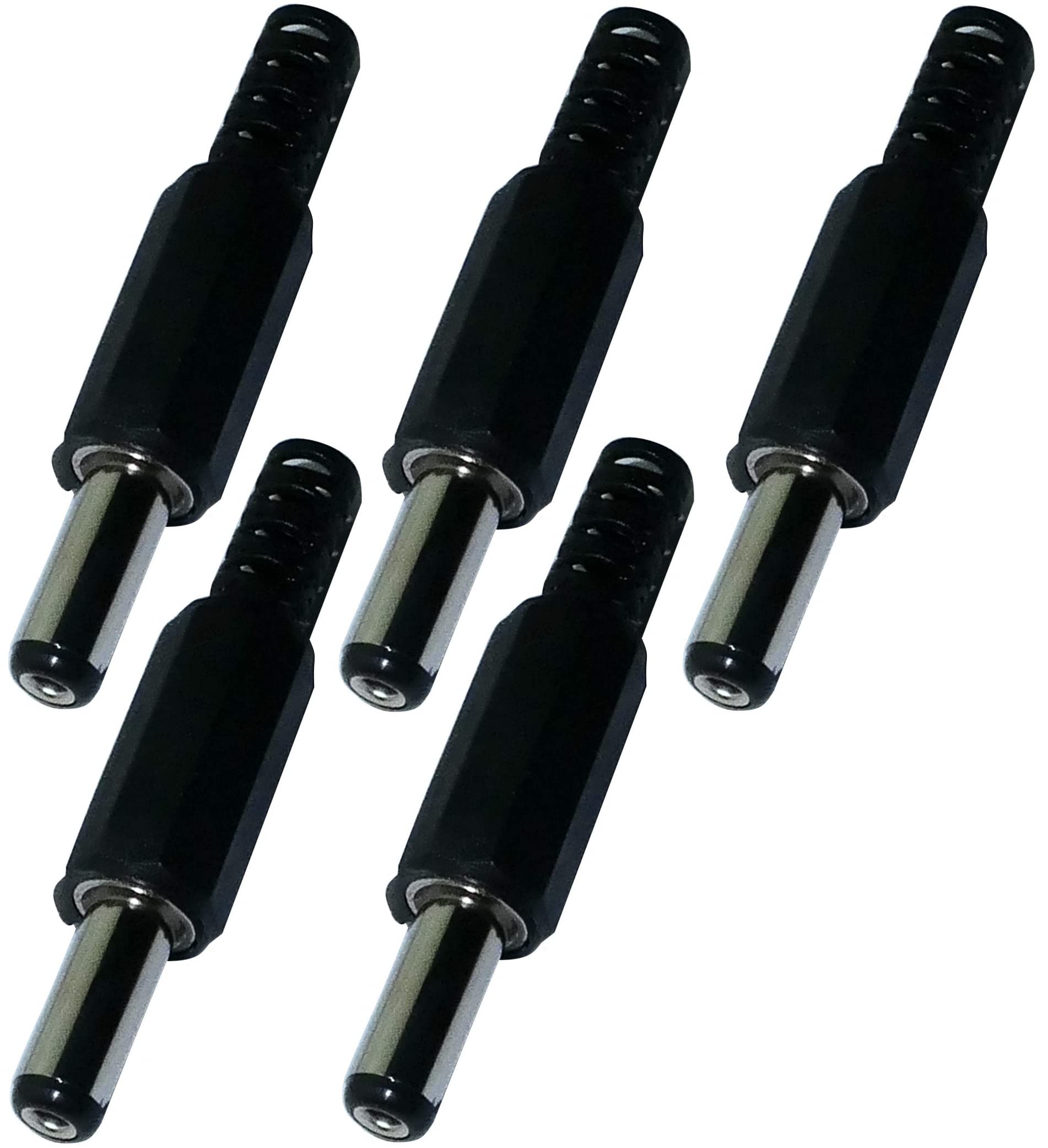 Aerzetix - Set of 5 power Jack 2.1/5.5 mm plugs.