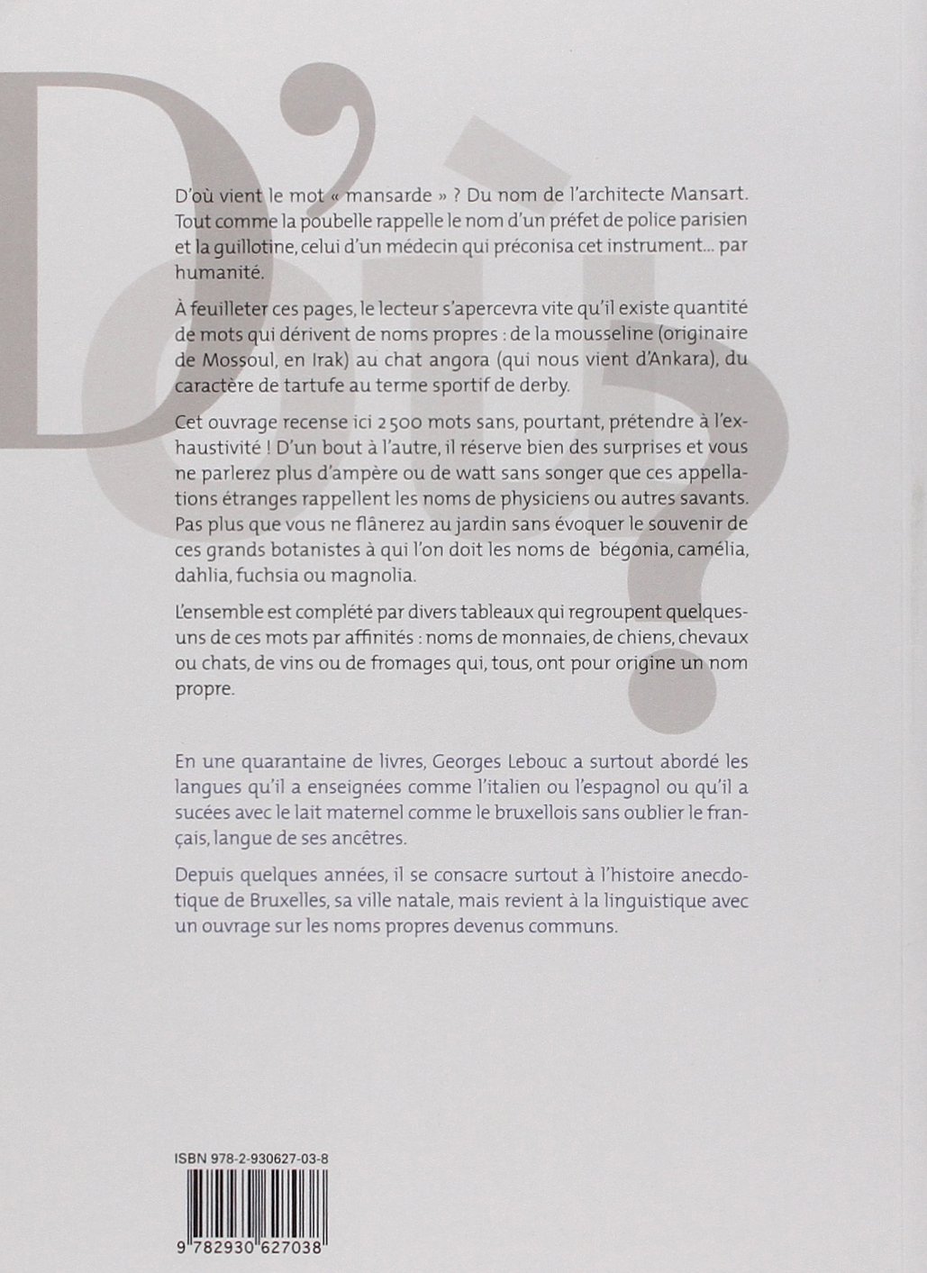 2500 Noms Propres Devenus Communs Dictionnaire Etymologique D Eponymes Antonomases Et Hypallages Amazon De Georges Lebouc Fremdsprachige Bucher