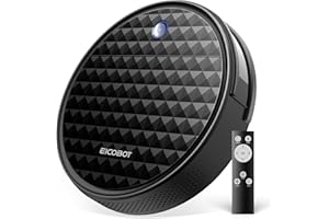 EICOBOT Robot Vacuum Cleaner with 2200Pa Suction Power, Slim, Quiet, Tangle-Free Suction, 130 Mins Runtime, Self-Charging Robotic Vacuum Cleaner, Ideal for Low Carpet, Pet Hair, Hard Floors,Pure Black