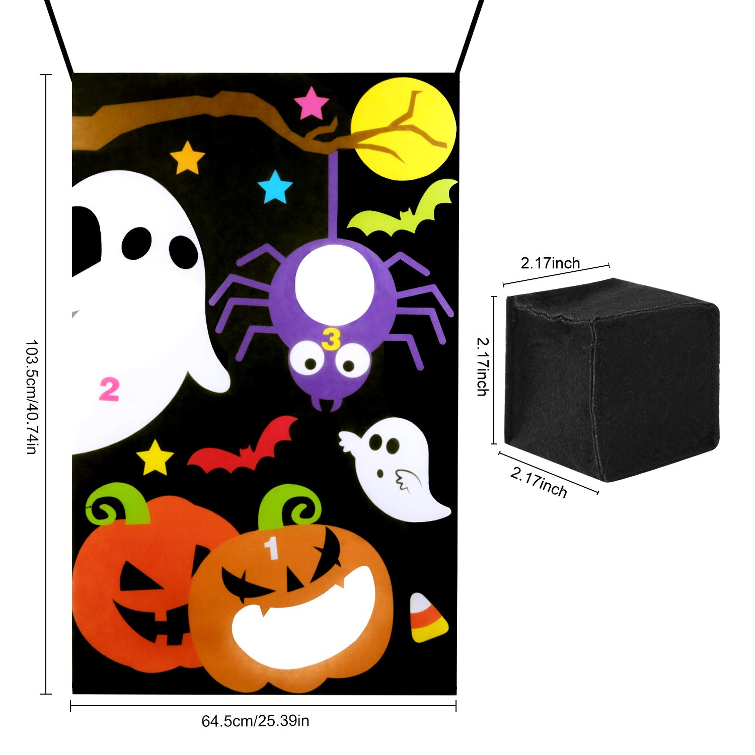Legendog Halloween-Wurfspiel-Set, Mehrzweck-Halloween-Spieltür-Banner mit Wurfbällen