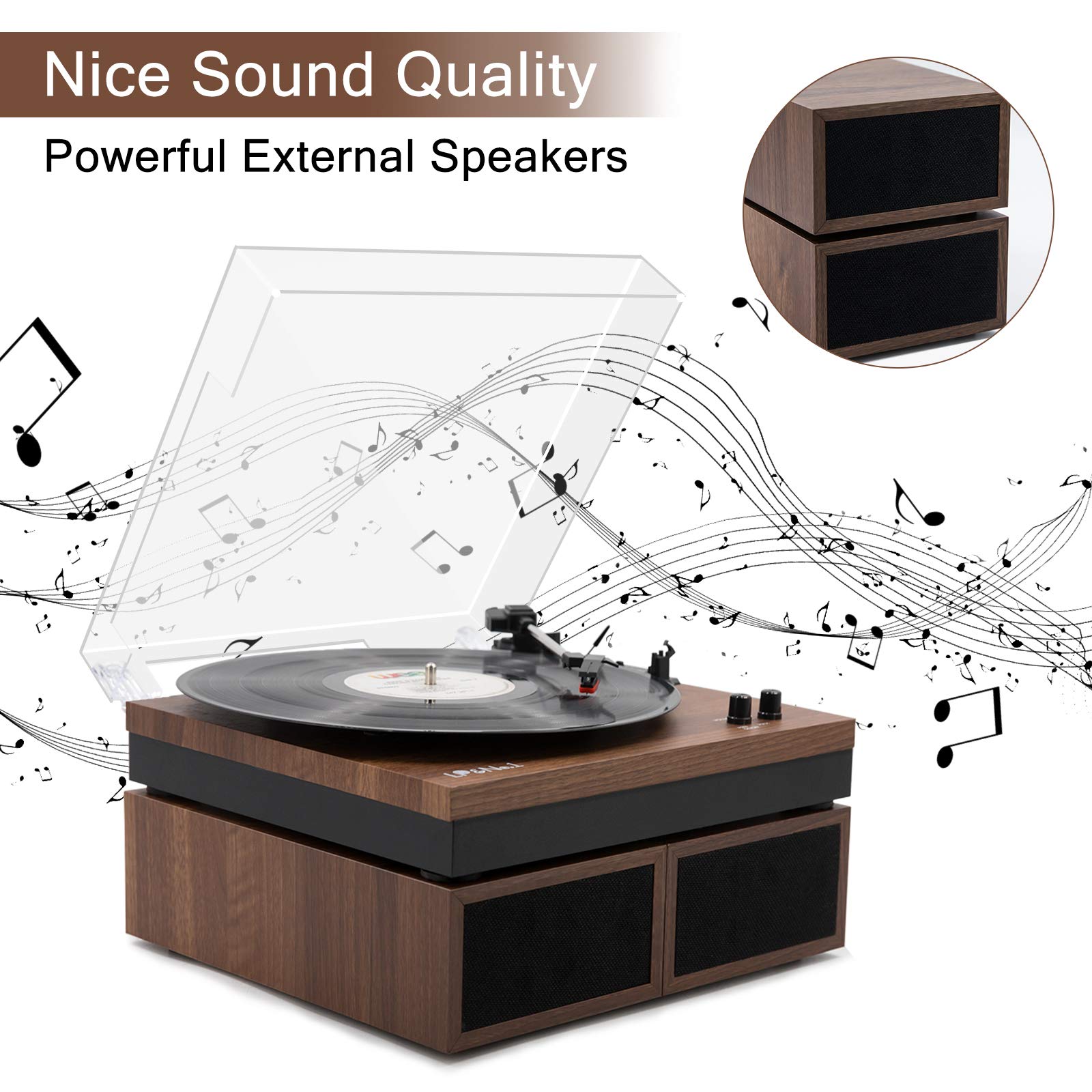 Mua LP&No.1 Wireless Vinyl Record Player with External Speakers, 3 ...
