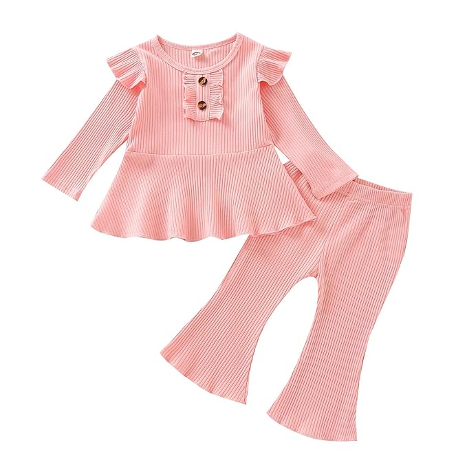 Buy BabyGirlClothes Newborn Toddler Girls Ruffle Dress Tops+Flare
