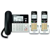 VTech VG208-2 DECT 6.0 Corded/Cordless Phone System with 2 Handsets, Digital Answering Machine, Call Blocking, Caller ID, Large Backlit Display