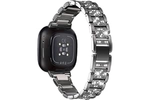 Mtozon Bling Bands Compatible with fitbit Sense 2/Sense/Versa 4/Versa 3, Women Replacement Wristbands Dressy Luxurious Bracelet for Ladies