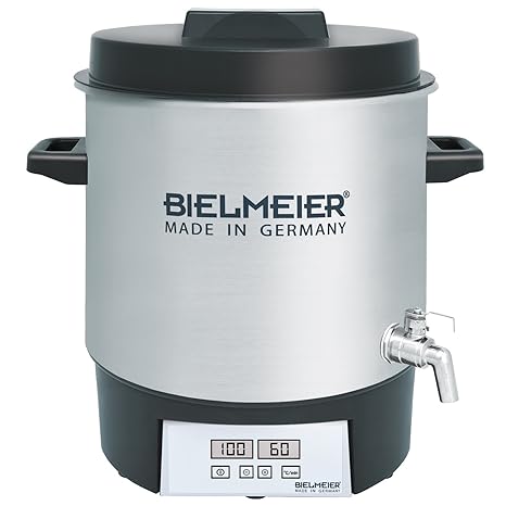 Bielmeier 411200 Einkoch Vollautomat Digital, 27 L, 3/8 Zoll Edelstahl-Auslaufhahn, 1800 W, BHG 411.2