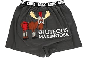 Lazy One Funny Animal Boxers, Humorous Underwear, Novelty Boxer Shorts, Gag Gifts for Men