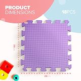 kidoola Foam Baby Play Mat 29x29cm 18pc Interlocking EVA Tiles Multicolor view 2