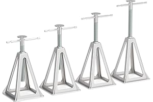 YOMILINK Aluminum RV Stabilizer Jacks 4 Pack, Screw Jack Stands, Stabilize and Level RV Trailer Camper, Adjustable Height 11.5 to 17.5 Inch, Single Jack Withstand 6000 lbs