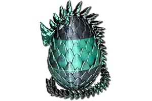 3D Printed Dragon Egg with Dragon Inside–12-Inch Articulated Crystal Dragon Egg|Fidget Collectible for Desk Decor, Stress Rel