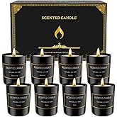 8 Pack Scented Candles Set for Men&Women, Aromatherapy Soy Candles for Home Scented, Holiday Candles Black Mens Candle Gift Set for Christmas, Birthday, Anniversary