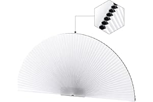 OUDUCK Arch Window Shades Blackout Half Circle Cellular Shades, Pleated Blinds Half Moon Window Shades for Semi Circle Windows, Easy Cut and Install, (Radius: 24", White)