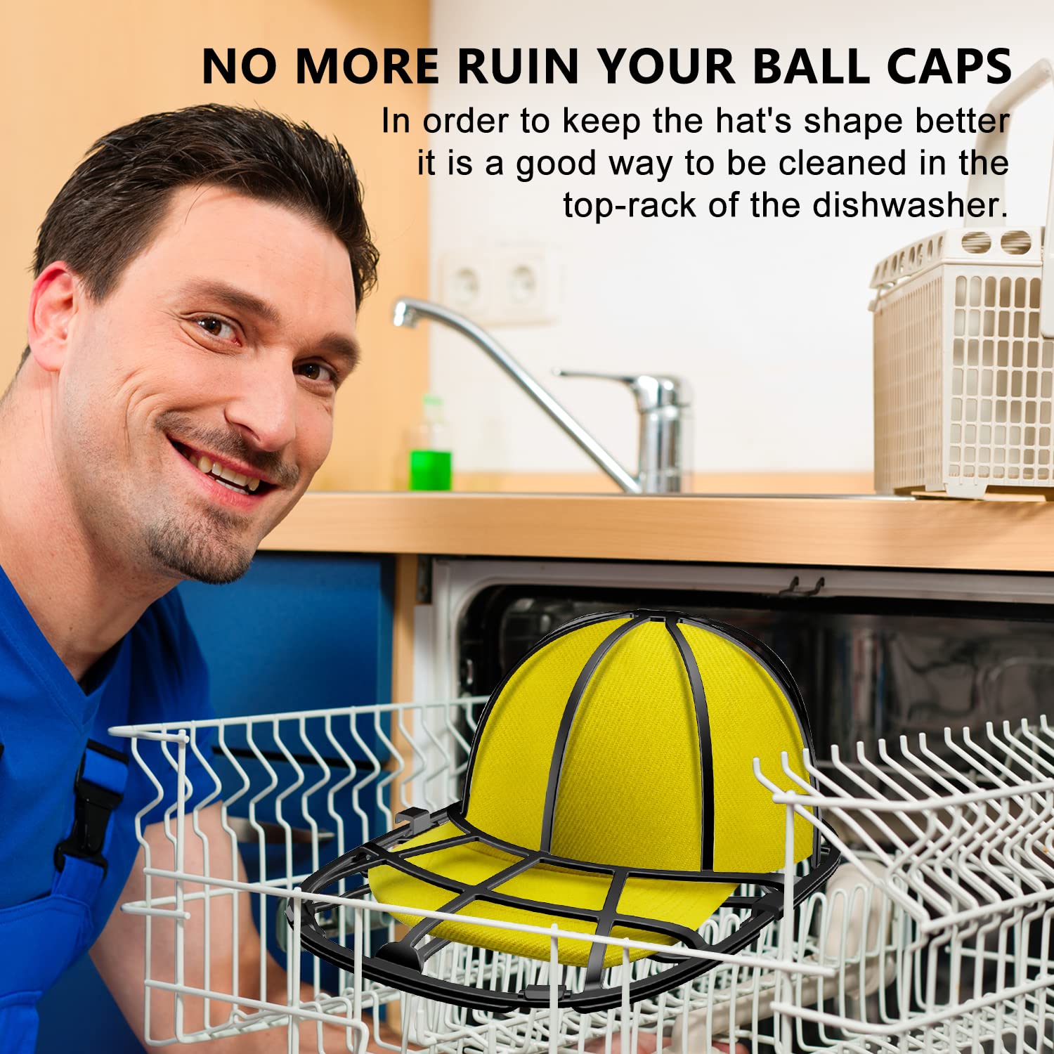 Hat Washer for Baseball Cap Washer Cage for Washing Machine,Ball Cap Washing Frame Hat Cleaning Shaper Protector for Washing & Dishwasher 2 Pack