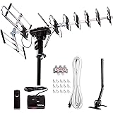 [Newest 2020] Five Star Outdoor Digital Amplified HDTV Antenna - up to 200 Mile Long Range,Directional 360 Degree Rotation,HD