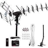 Five Star Outdoor Digital Amplified HDTV Antenna - up to 200 Mile Long Range,Directional 360 Degree Rotation,HD 4K 1080P FM R