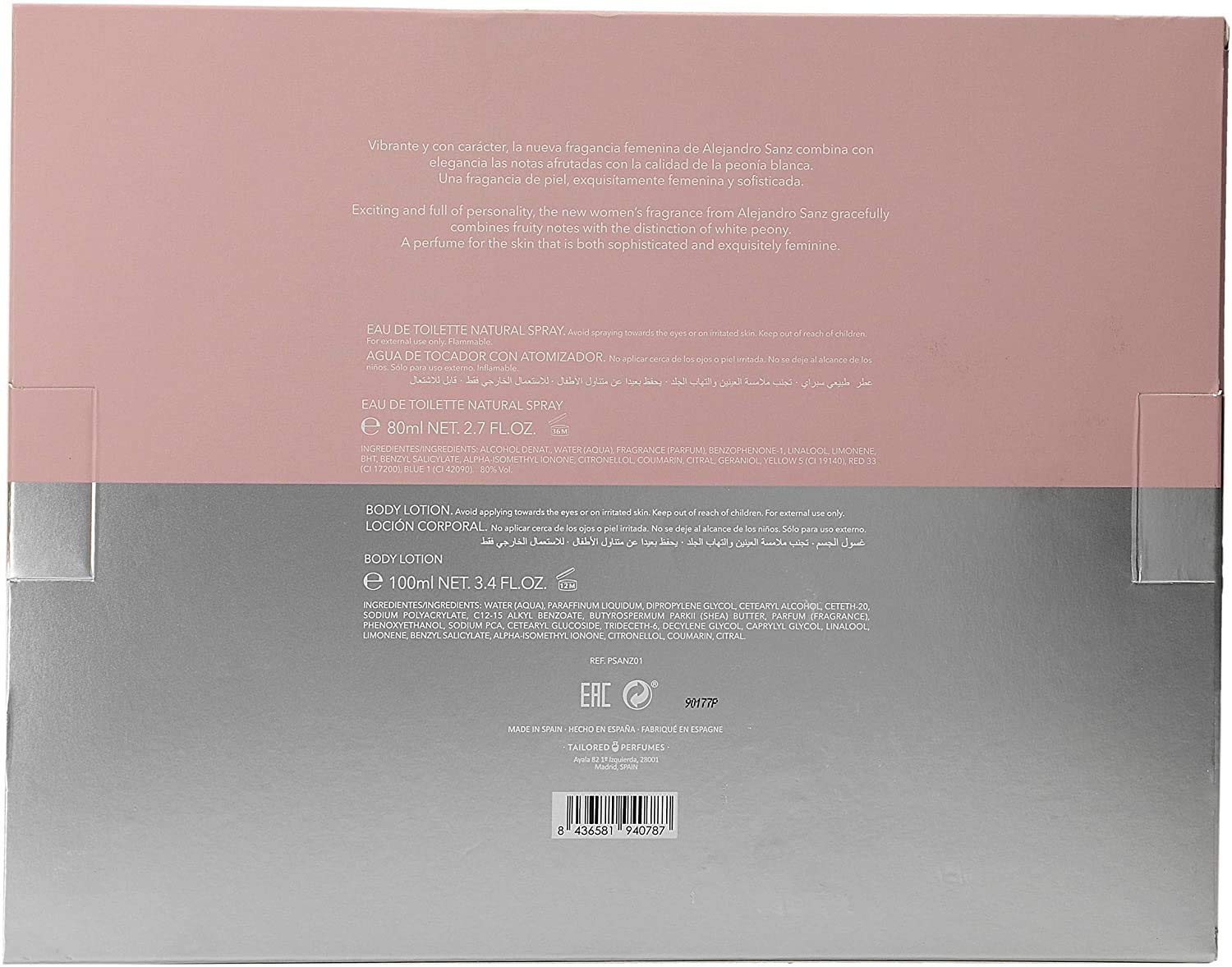 ALEJANDRO SANZ pack mi acorde colonia 80 ml + loción corporal 100 ml