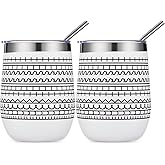 Geiserailie 2 Pcs 12 oz Funny Message Coffee Mug Birthday White Elephant Gifts Stainless Steel Insulated Tumblers Wine Cup Gag Gift for for Employee Appreciation Coworkers Friends Father (White)