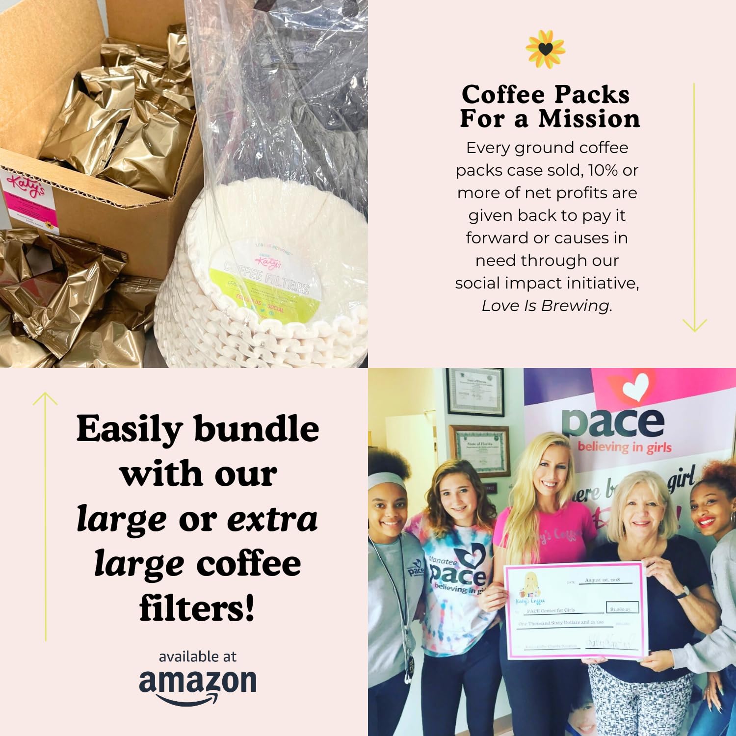 Katy's Craft Coffee Packs | Bulk 12-Cup Packets for Home, Cafés & Offices | Pre-Measured 2.25oz Size | Smooth Medium-Dark Roast | 30-Count Case (360 Cups) | Pairs with Large Coffee Filters | Woman-Owned Brand
