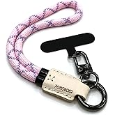 RONGBOER Handmade Cowhide Leather Phone Wrist Strap,Universal Adjustable Key Lanyard,Stylish Wristlet Keychains for Women&Men