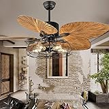 ANFERSONLIGHT Industrial Cage Ceiling Fan - 52-Inch