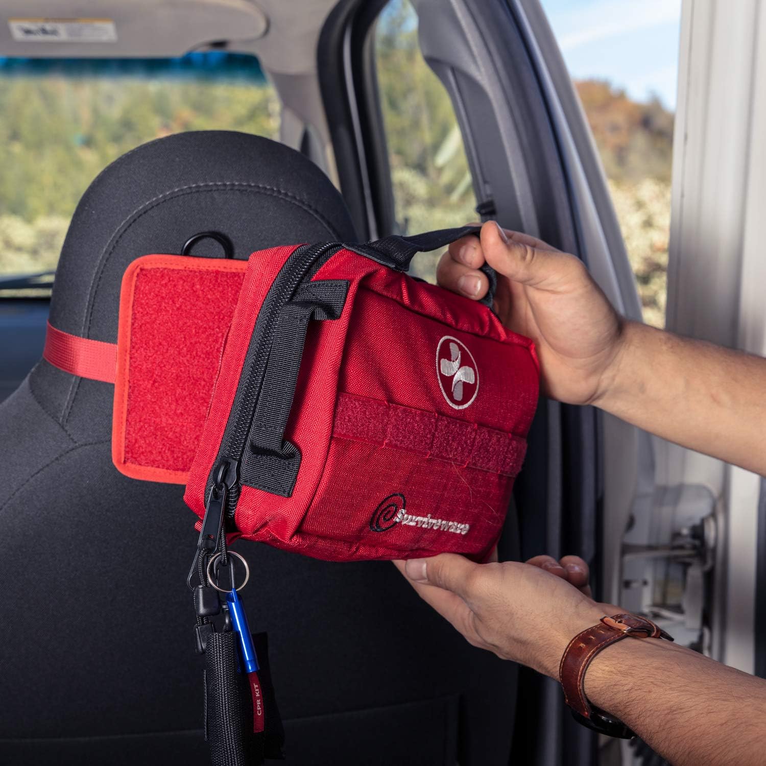 Surviveware Survival First Aid Kit (Red): Health & Personal Care