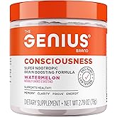 Genius Consciousness - Premium Nootropic Powder for Focus, Memory & Mental Clarity - AlphaSize, NeuroFactor, Lion’s Mane & Dynamine - Natural Brain Booster for Studying, Work & Creativity – Watermelon