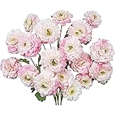 GhuaH 3 Pcs Artificial Flowers Spring Summer Silk Zinnia Flowers with Stems Zinnia Elegans Artificial Flowers for Outdoors Floral Arrangements Table Centerpieces Wedding Party Home Decor Gradient Pink