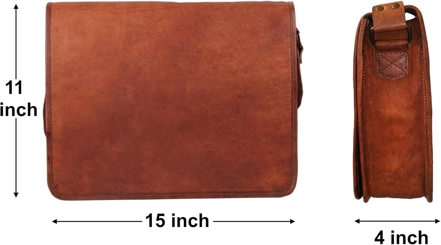 Rustic Town 15 inch Vintage Crossbody Genuine Leather Laptop Messenger Bag: Shoes