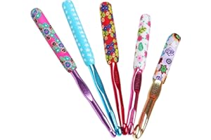 Coopay Warm Crochet Hooks Large, 10mm 9mm 8mm 7mm 6.5mm Large Crochet Hooks for Chunky Yarn Blanket Sweater Thick Wool, Big Crochet Kit for Arthritic Hands Knitting & Crochet Supplies