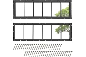 COLORPAPA 2 Pack Shed Windows, 10"x35" Transom Window Fixed Design with Tempered Glass for Shed, Chicken Coop, Playhouse, Household, Garage, Barns (Black)