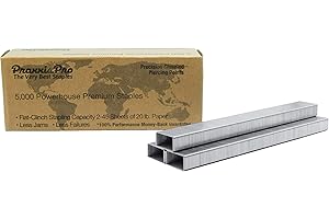 PraxxisPro Powerhouse Premium 26/6 Standard Staples - Full-Strip Chisel Pointed Bulk Staples, Compatible with Standard Staplers, Ideal for Office & Heavy Duty Use (5,000)