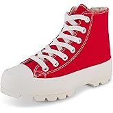 CUSHIONAIRE Women's Vespa high top Canvas Sneaker +Memory Foam and Side Zipper