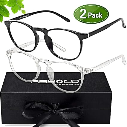 FEIYOLD Blue Light Blocking Glasses Women/Men for Computer Use,FDA Approved Anti Eyestrain Gaming Glasses,Cut UV400 Transparent Lens(2Pack) best blue light blocking glasses for women