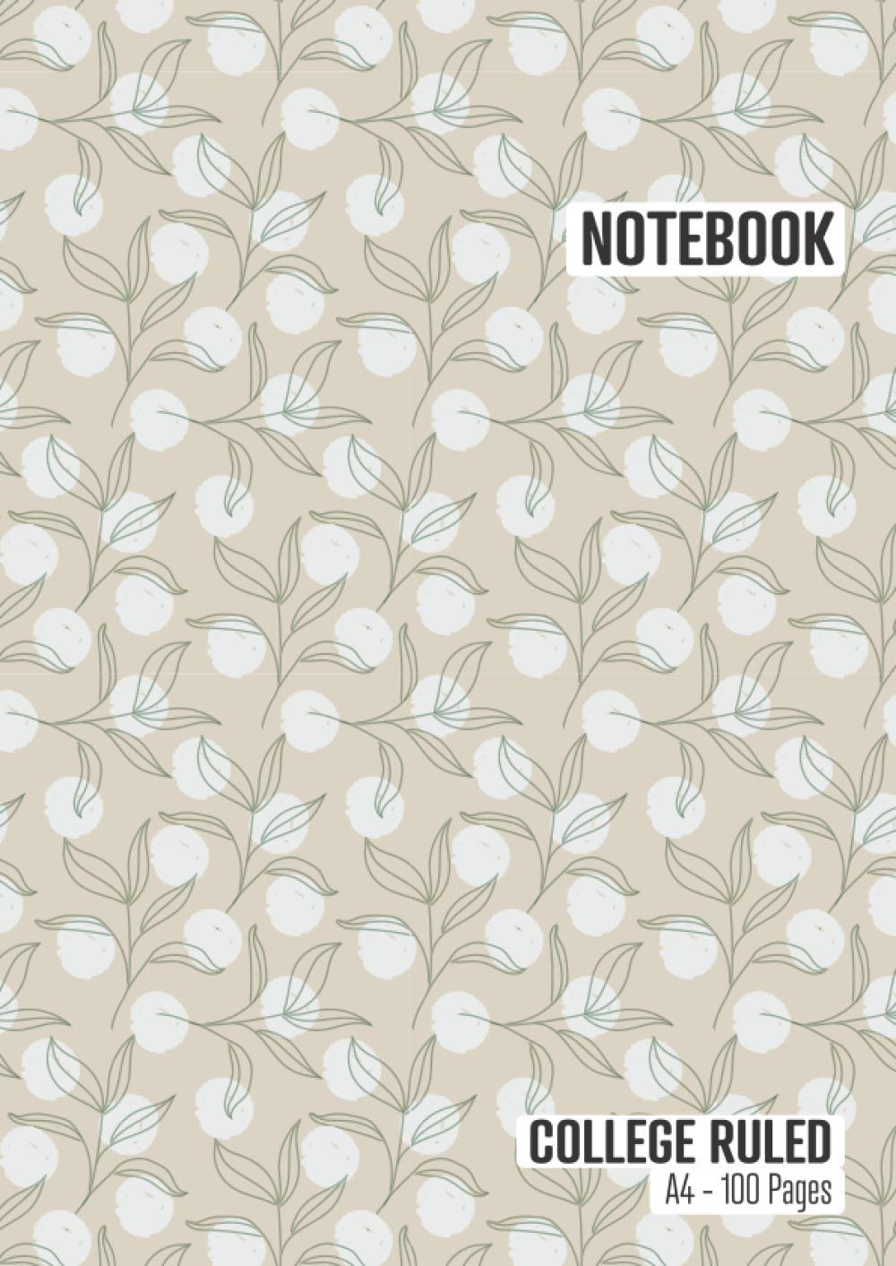 Notebook: College Ruled Paper, Composition, Notebook, Soft Cover, White Lined Paper, 100 Numbered Sheets with Index (A4) ROSA