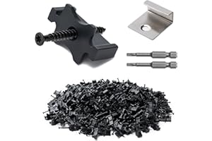 COZIVIE 260PCS Hidden Deck Fasteners with 15PCS Starter Clips, Universal Nylon Fastener Set with Pre-Installed Screws, for Composite Grooved Decking